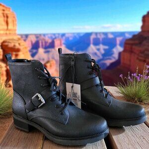 Soul By Naturalizer Womens  Quaid  Combat & Lace Up Black Boots US 6.5M